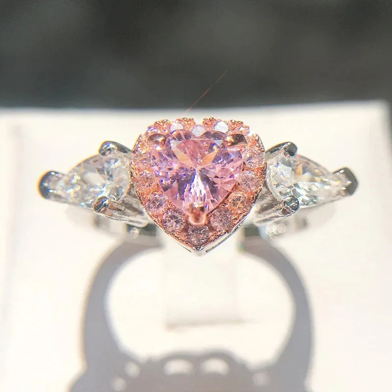 Zenat Pink Cubic Zirconia Ring for Women