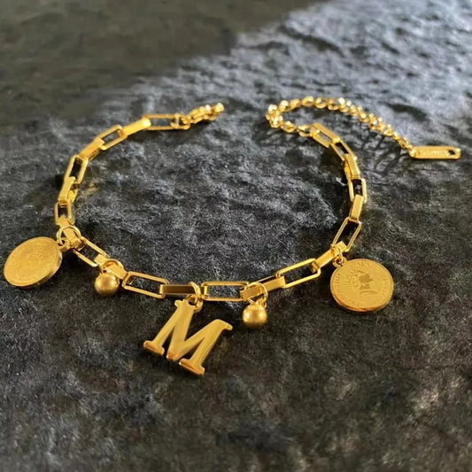 Named Letters 18K Gold-plated Stainless Steel Bracelet