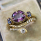 Zenat Purple Cubic Zirconia Square Crystal Ring
