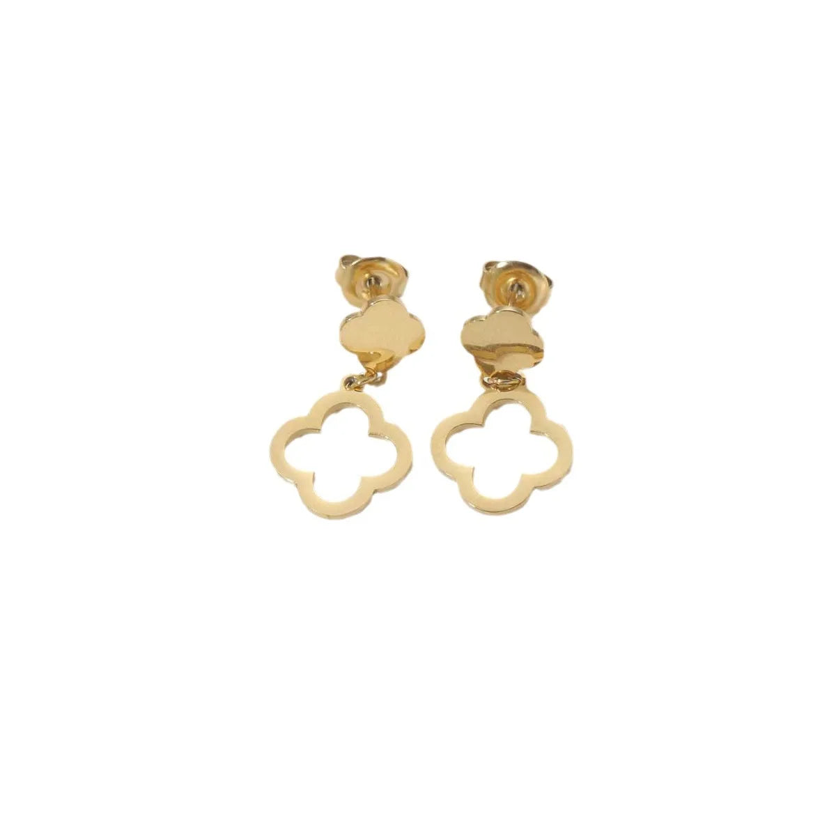 Zenat Hollow Four-Leaf Flower Earrings – Elegant Fashionable