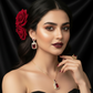 Zenat Exquisite Emerald Necklace Earrings Ring 3 Piece Set