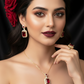Zenat Exquisite Emerald Necklace Earrings Ring 3 Piece Set