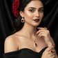 Zenat Exquisite Emerald Necklace Earrings Ring 3 Piece Set