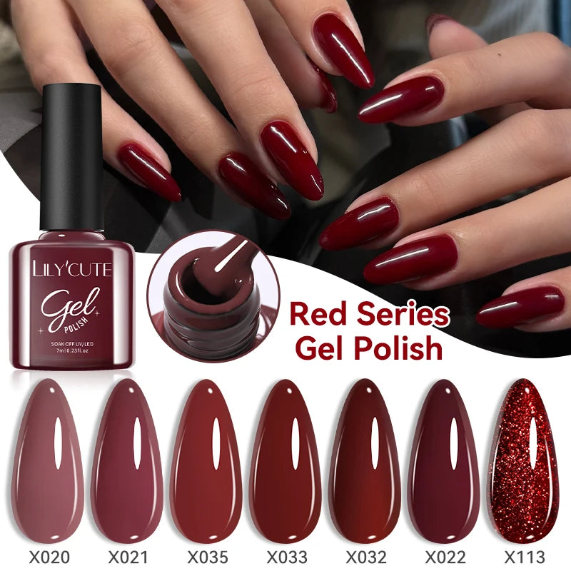 Zenat Red Autumn Winter Gel Nail Polish