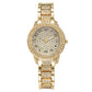 Zenat Quartz Watch Gold Luxury Ring Necklace Earring Set