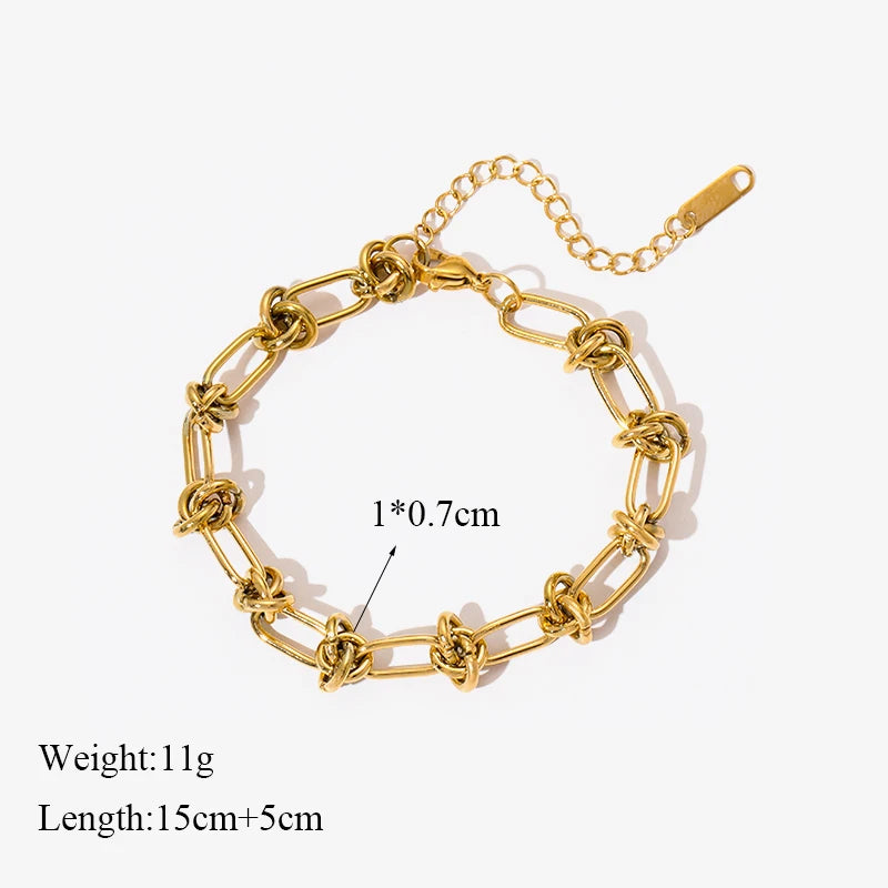 Twisted Bracelet 18K Gold Plated Waterproof 316 Steel