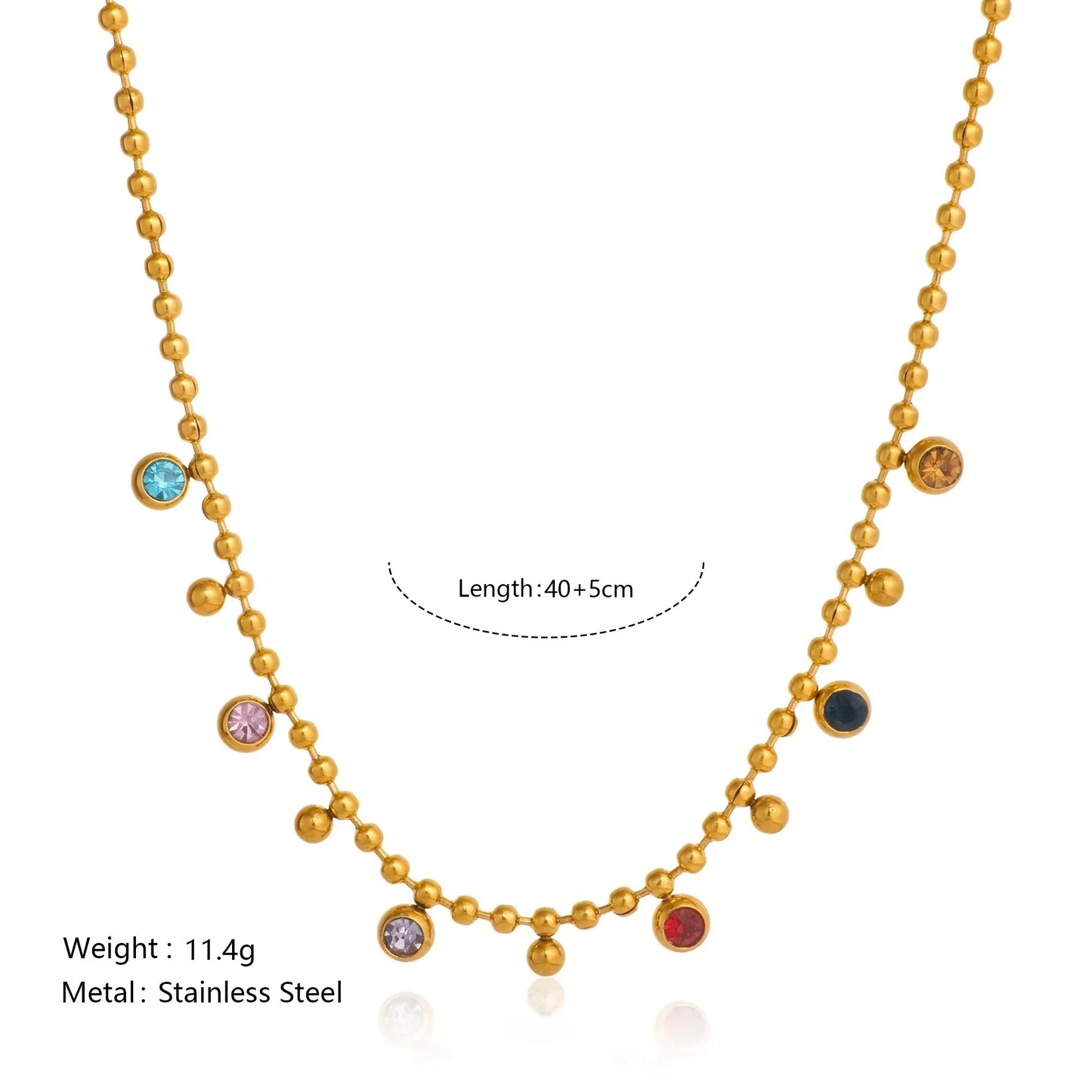 Zenat Vintage Round Zircon Tassel Pendant Necklace