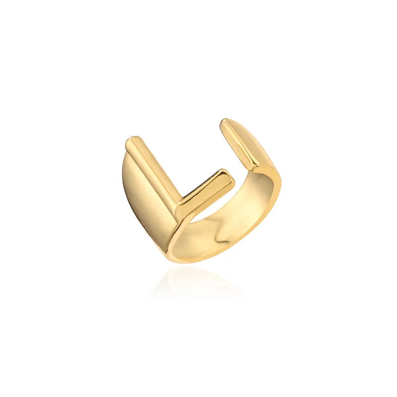 Zenat Letter Adjustable Stainless Steel Ring