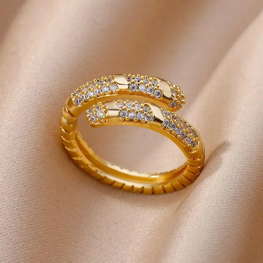 Delicate Colorful Zircon Rings for Women New In Gold Color Wedding Ring Aesthetic Fashion Jewelry Gift anillos mujer
