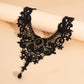 Zenat Vintage Black Lace Bead Gothic Necklace
