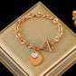 Zenat Double Heart Necklace Bracelet 316 Stainless Steel