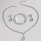 Wedding Season Women's Fashion Copper Claw Chain Water Drop Necklace Earrings Bracelet Jewelry Set Wedding Banquet Festival Gift