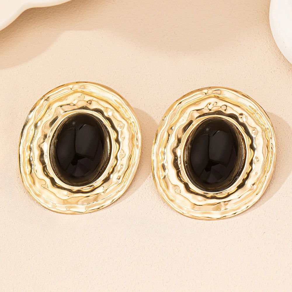 Zenat Round Geometric Stud Earrings – Women Party Gift