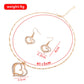 Zenat 3 Pcs Set Heart Shaped Jewelry Set Of Earrings Pendant Necklace