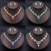 Zenat 3PC Sparkling Leaf Water Drop Jewelry Set