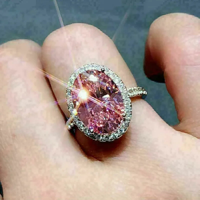 Zenat Pink Cubic Zirconia Ring for Women