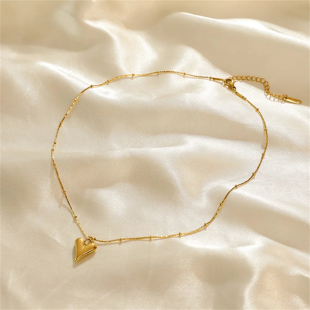 Zenat 316L Stainless Steel Love Necklace Set