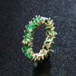 Luxury AAA CZ Green Wedding Rings for Women New Romantic Crystal Engagement Finger Ring France Party Bride Jewelry