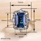 Zenat Blue Cube Zircon Elegant Ring