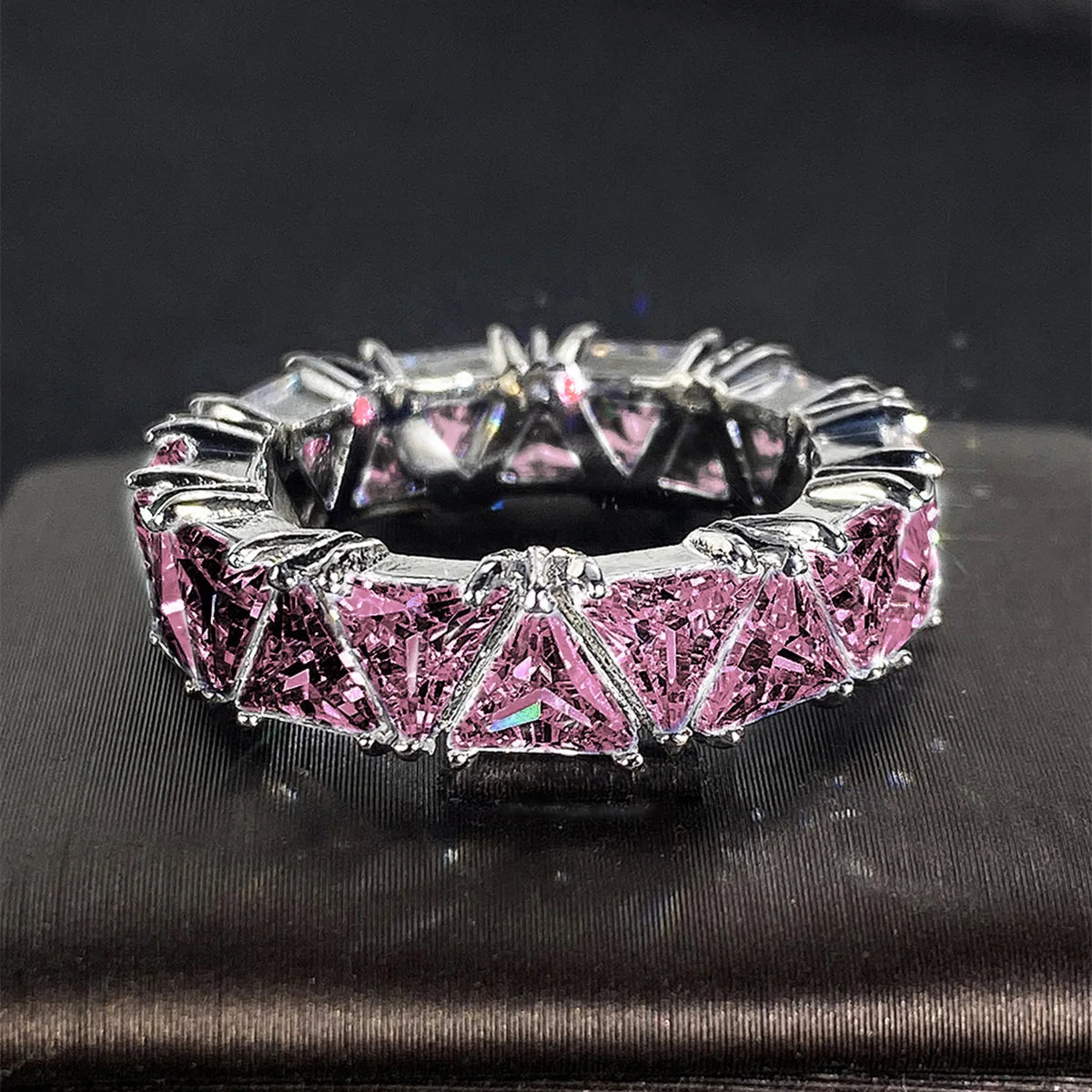 Zenat Pink Cubic Zirconia Ring for Women