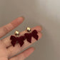 Zenat Vintage Black Bowknot Geometric Stud Earrings