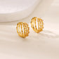 Zircon Geometric Snake Earrings for Women Multi Layered Gold Color Small Hoop Earrings Fashion Ear Piercing Wedding Jewelry