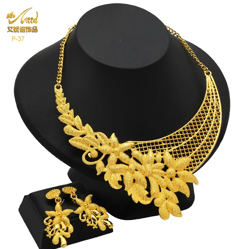 Zenat Luxury Indian style Jewelry Sets 24K Golden