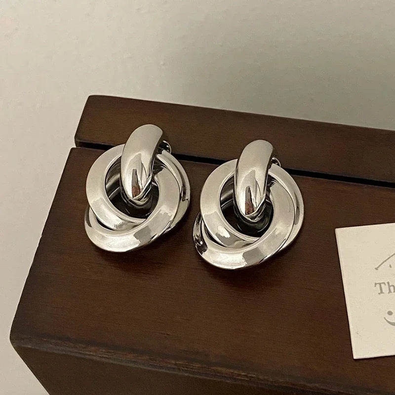 Zenat 925 Silver 18K Round Stud Earrings – Minimalist