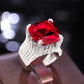 Zenat American Red Cubic Zirconia Ring