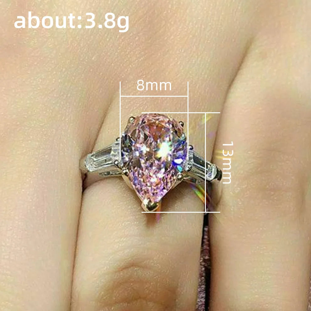Zenat Pink Zirconia Trendy Sweet and Romantic Engagement Rings