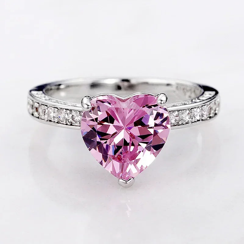 Zenat Pink Zirconia Trendy Sweet and Romantic Engagement Rings