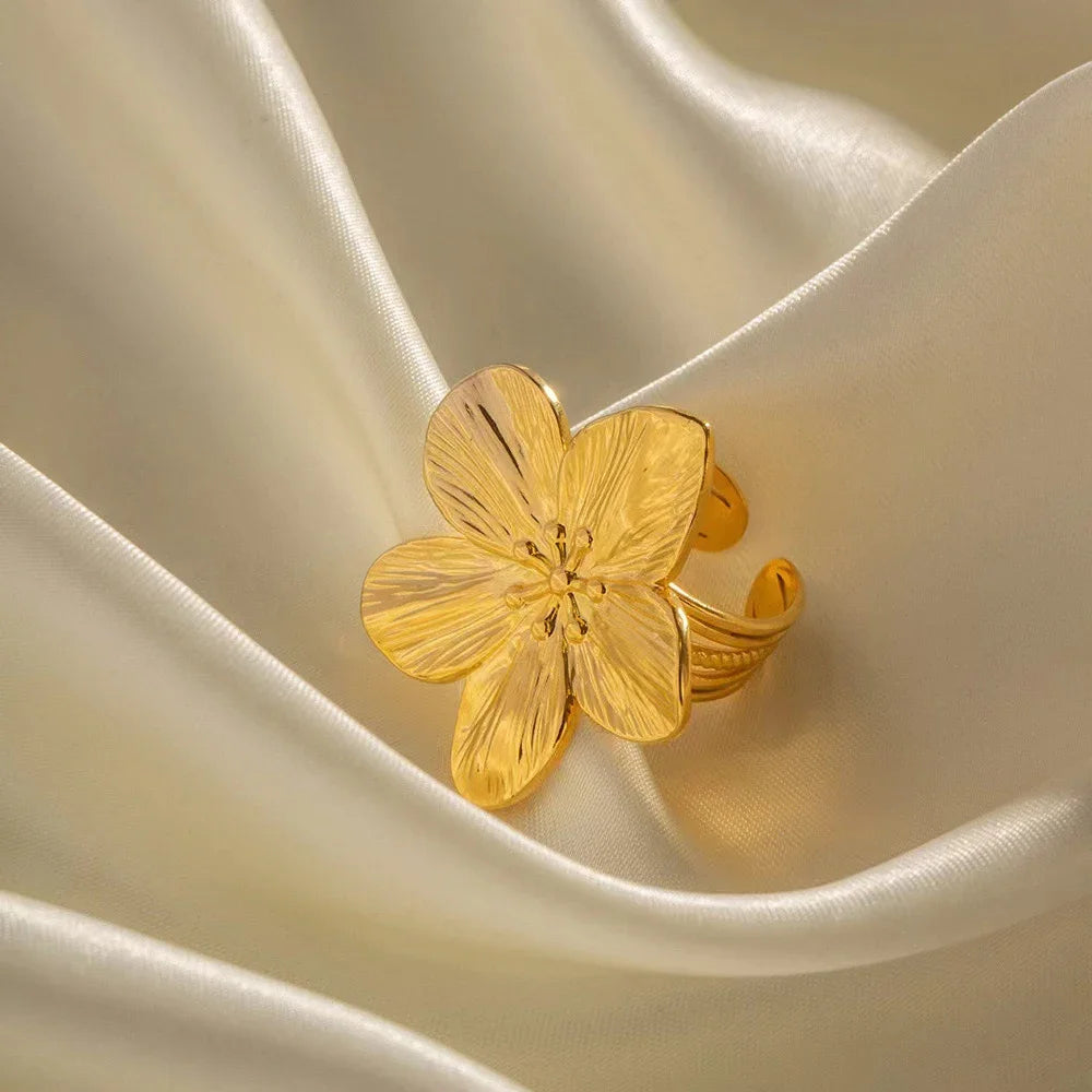 Zenat 2PC Stainless Steel Flower Earrings – Trendy Party