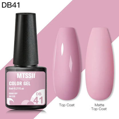 Mtssii 6ML Reflective Gel Nail Polish Shiny 14 Colors Semi-permanent UV Gel varnish Hybrid Nail Polish for Nail Art Manicure