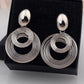 Zenat Big Round Statement Earrings – Gold & Silver