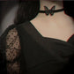 Zenat Neo-Gothic Black Lace Punk Choker Necklace
