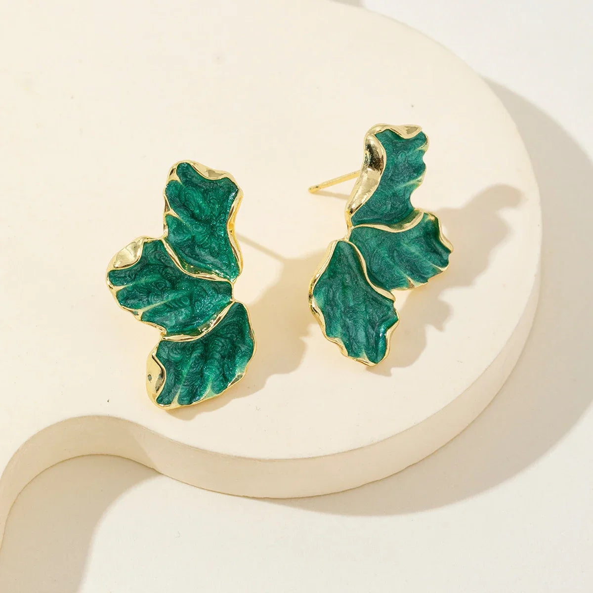 Zenat Metal Flower Statement Stud Earrings for Women