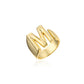 Zenat Letter Adjustable Stainless Steel Ring