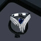 Zenat Blue Cube Zircon Elegant Ring