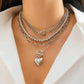 Zenat Link Chain 4Pcs/Set Gold Color Heart Pendant