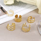 Zenat 5PCS Silver Leaf Clip Earrings – Non-Piercing