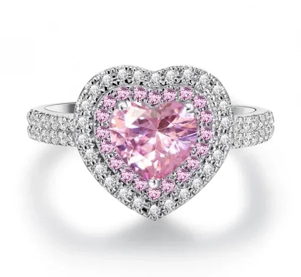 Zenat Pink Zirconia Trendy Sweet and Romantic Engagement Rings