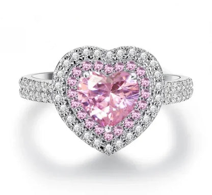 Zenat Pink Zirconia Trendy Sweet and Romantic Engagement Rings