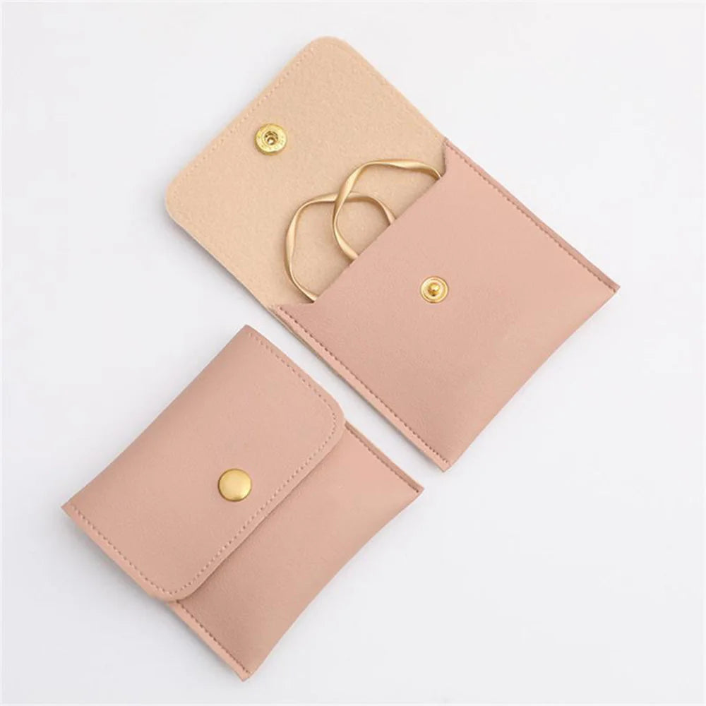 Leather Packaging Bag Set Flip-Top Paper Jewelry Box