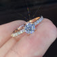 Luxury Female White Crystal Stone  Ring Irregular Zirconia Wedding Rings for Women Trendy Geometric Zircon Engagement Ring