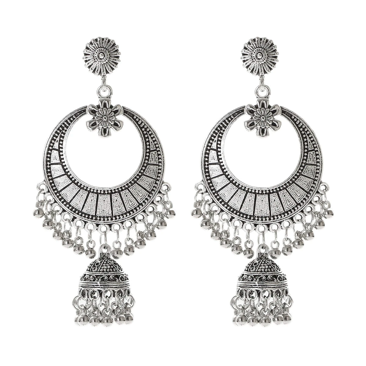Zenat Trendy Indian Jhumka Charm Stud Earrings