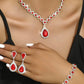 Minimalist Water drops Jewelry Set for Women Crystal Necklace Bracelet Earrings Set Gift Banquet Wedding Anniversary Accessories