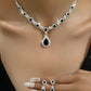 Zenat 3-Piece Crystal Droplet Necklace & Earrings Set