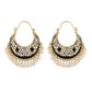 Zenat Retro Green Carved Pearl Tassel Jhumka