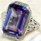 Zenat Purple Cubic Zirconia Square Crystal Ring