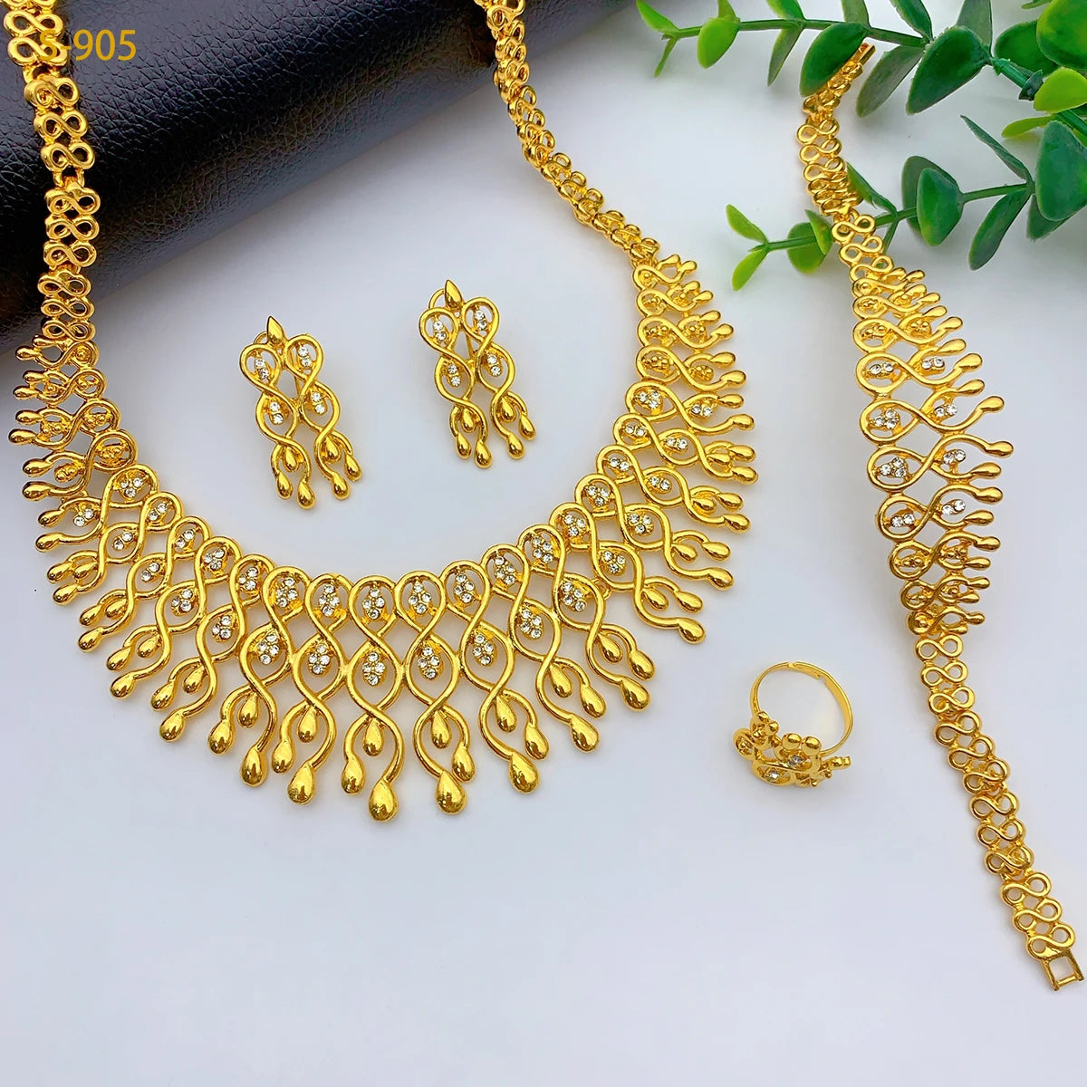Zenat Bridal Dubai 24K Gold Plated Jewelry Set